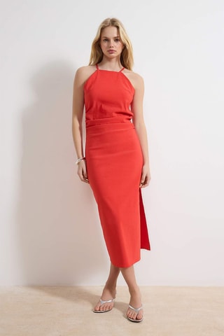 Vestido recto - Rojo