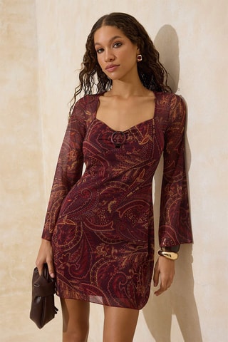 Vestido recto - Burdeos