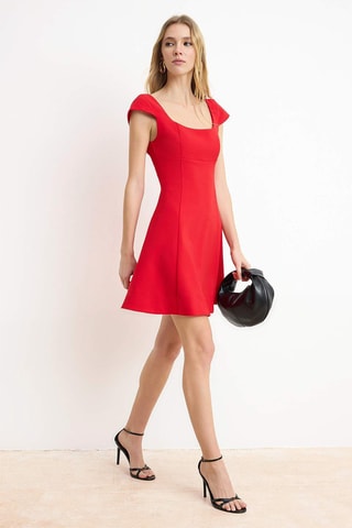 Vestido trapecio - Rojo
