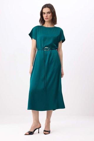 Vestido recto - Verde esmeralda
