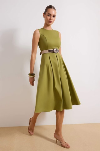 Vestido evasé - Caqui