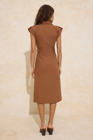 Vestido camisero - Marrón