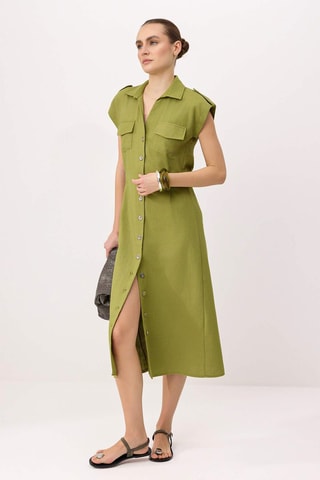 Vestido camisero - Caqui