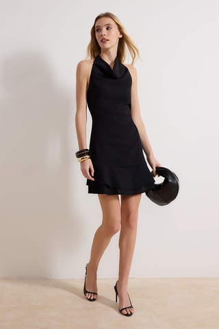 Vestido drapeado - Negro