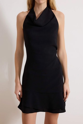 Vestido drapeado - Negro