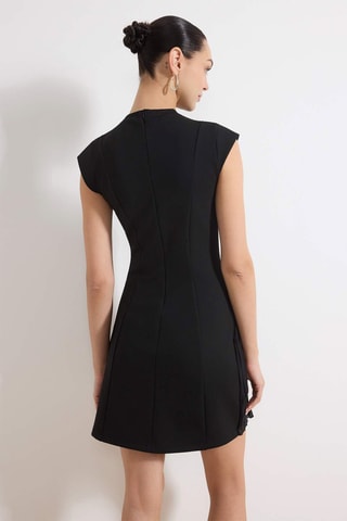 Vestido plisado - Negro