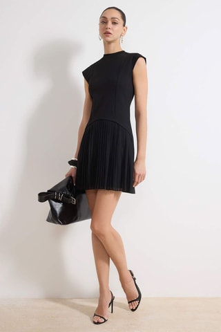 Vestido plisado - Negro