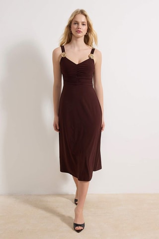 Vestido midi - Marrón