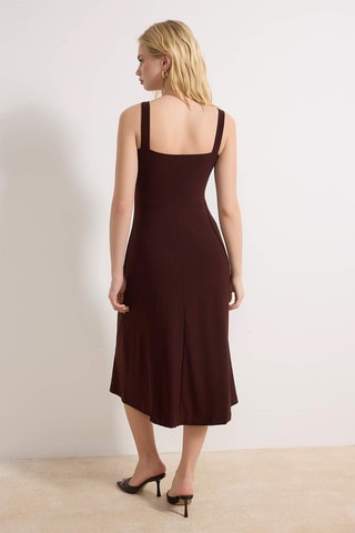 Vestido midi - Marrón