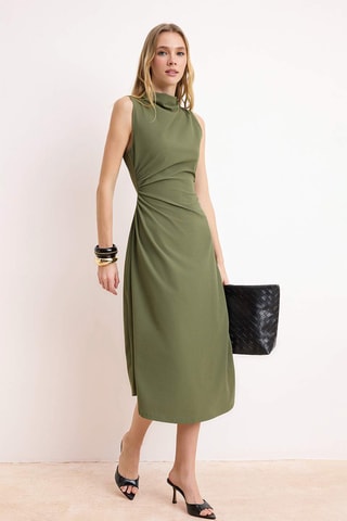 Vestido midi - Caqui