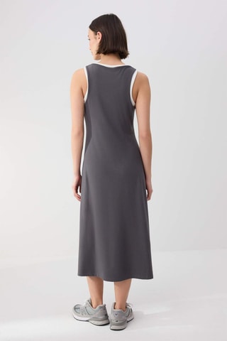 Vestido efecto doble prenda - Antracita