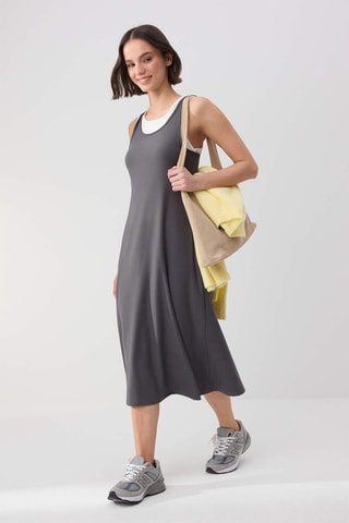 Vestido efecto doble prenda - Antracita