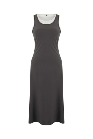 Vestido efecto doble prenda - Antracita