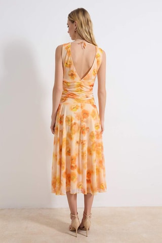 Vestido drapeado - Naranja