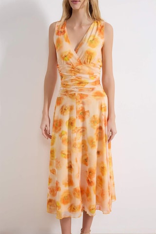 Vestido drapeado - Naranja