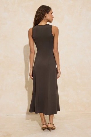 Vestido midi - Caqui