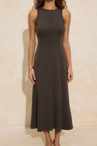 Vestido midi - Caqui
