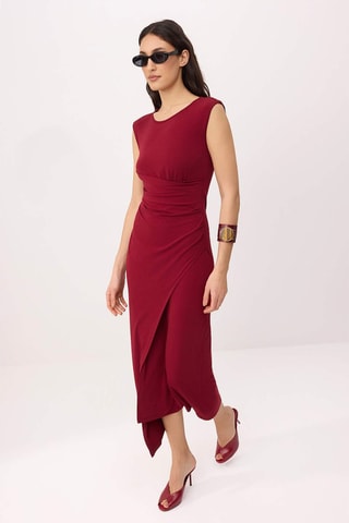 Vestido cruzado - Burdeos