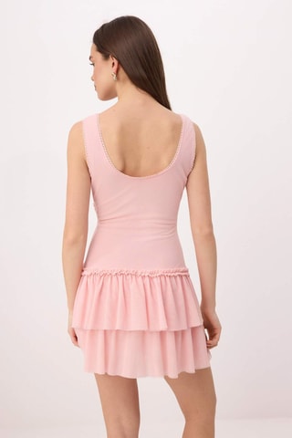 Vestido avolantado - Rosa