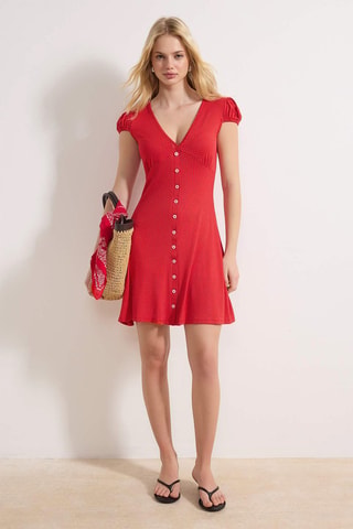 Robe chemise - Rouge