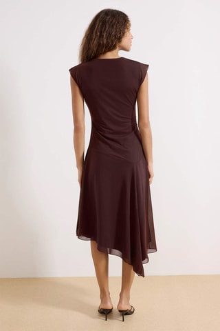 Vestido drapeado - Marrón