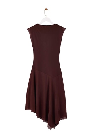 Vestido drapeado - Marrón