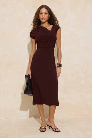 Vestido midi - Marrón