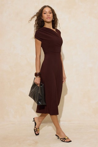 Vestido midi - Marrón