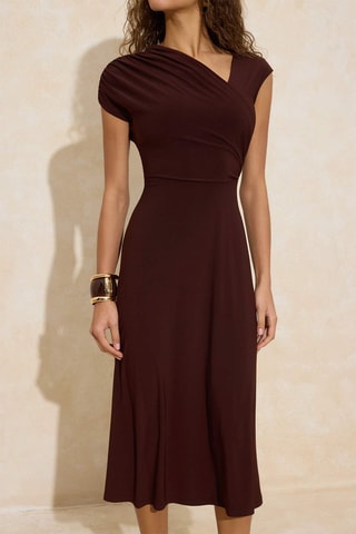 Vestido midi - Marrón