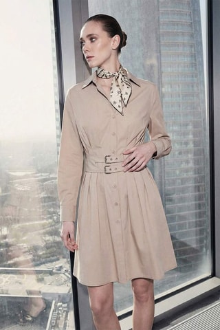 Vestido camisero - Beige
