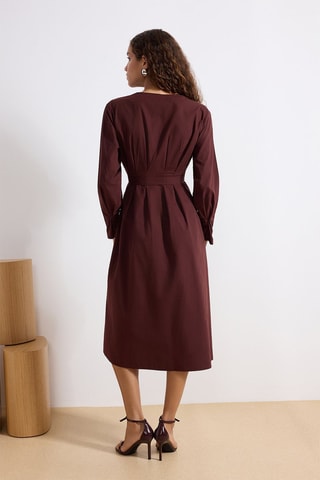 Vestido camisero - Marrón
