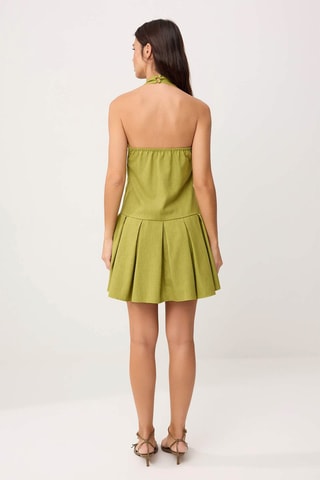 Vestido plisado - Verde oliva