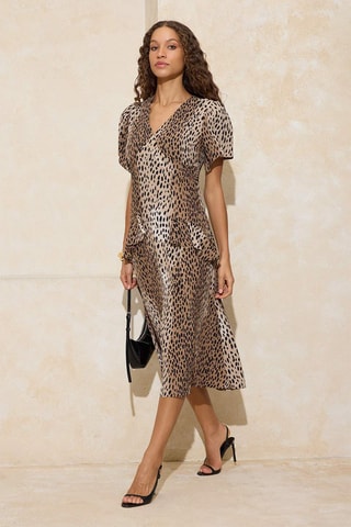 Vestido midi - Marrón