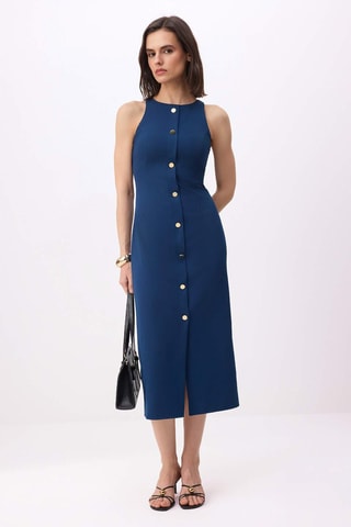 Vestido midi - Azul cobalto