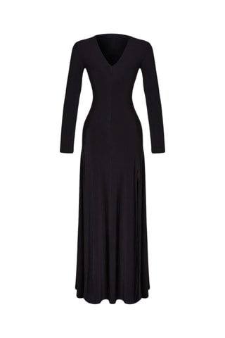 Vestido largo slim fit - Negro