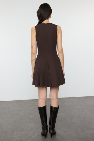 Vestido evasé - Marrón