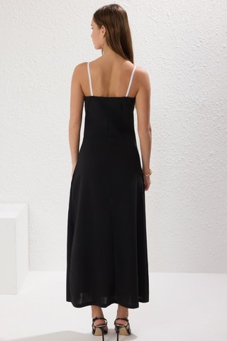Vestido efecto doble prenda - Negro