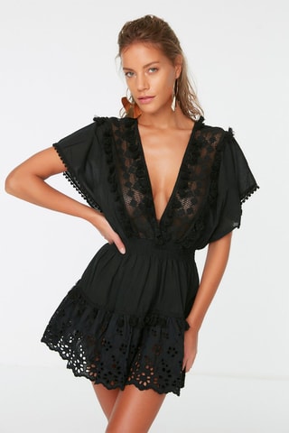 Vestido evasé - Negro