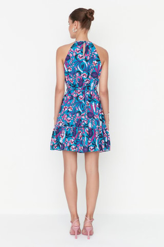 Vestido corto - 
Azul