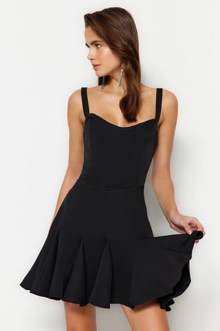 Vestido evasé - Negro
