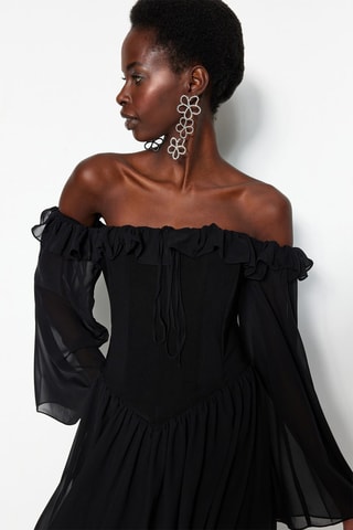 Vestido evasé - Negro