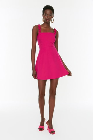 Vestido evasé - Fucsia
