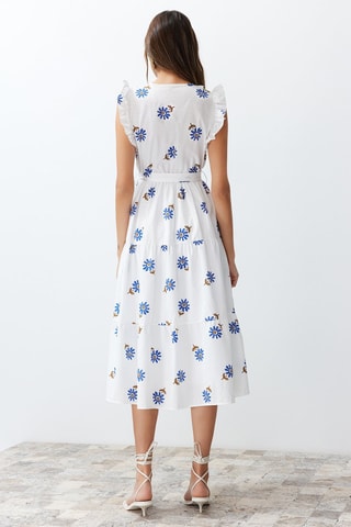 Vestido evasé - Blanco