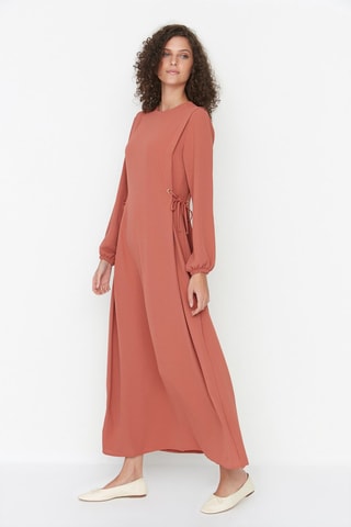 Vestido comprido Vermelho-tijolo