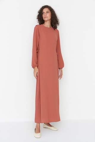 Vestido comprido Vermelho-tijolo