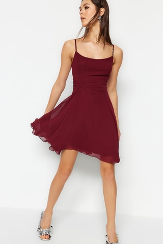 Vestido avolantado - Burdeos