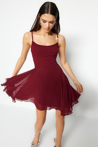 Vestido avolantado - Burdeos