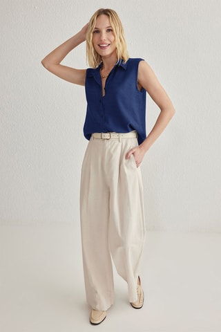 Camisa regular fit - Azul marino