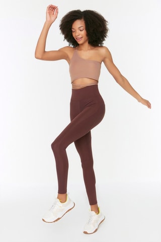 Leggings de tiro alto - Marrón