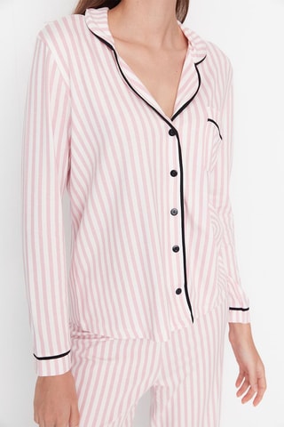 Pijama - Rosa empolvado y blanco